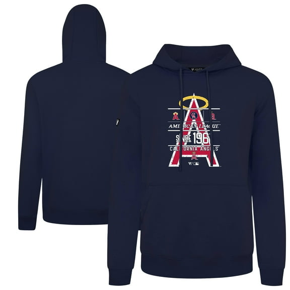Men's-Levelwear  Navy Los Angeles Angels Distressed Podium Acumen Pullover Hoodie