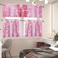 thumbnail image 2 of Valentine''s Day Curtain Valance Pink Love Heart Rod Pocket Kitchen Tier Curtains Valance Set 3 Piece Valentien''s Day Decor Window Curtain Valance Tier Set (54Wx18L&28Wx36L), 2 of 6