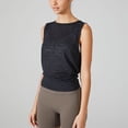 thumbnail image 2 of SWSMCLT Women's Soft Tank Top Running Top Cotton Fall Split Basic Vest Yoga Workout Loose Backless Summer Black Medium, 2 of 4