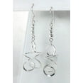 thumbnail image 2 of Long Looping Star Twisted Spirals Dangling Sterling Silver Earrings, 2 of 2
