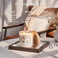 thumbnail image 2 of M&SENSE Large-Sized 3 Wick Ocean Breeze Scented Candle, 24.7oz with Wooden Lid | 120 Hours Long-Lasting Burn, Jar Candle Gift for Home Fragrance, 2 of 6