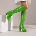 thumbnail image 5 of Hvyesh Knee High Boots for Women Gogo Boots 70s Boots,Leather Square Toe Chunky Heel Thick Soled Dress Boots, Fashion Long Chunky Tall Gogo Boots for Fall, 5 of 5