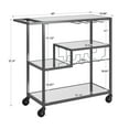 thumbnail image 2 of Chelsea Lane Mirror Glass Top Metal Bar Cart, Dark Gray, 2 of 7