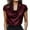 Wine Red, variant on LIZUOJUNF Satin Blouses for Women Cowl Neck Short Sleeve Elegant Shirt Summer Tops Work Office Outfits