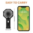 thumbnail image 2 of RUXAN Small Fan Handheld, Battery Operated Fan, Rechargeable Mini Personal Fan for Outdoor,Home,Travel, Black, 2 of 8