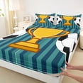 thumbnail image 4 of Erosebridal Football Soccer Theme Queen Sheet Sets,Kids Ball Sport Games Bed Set For Boys 4-Piece, 4 of 6
