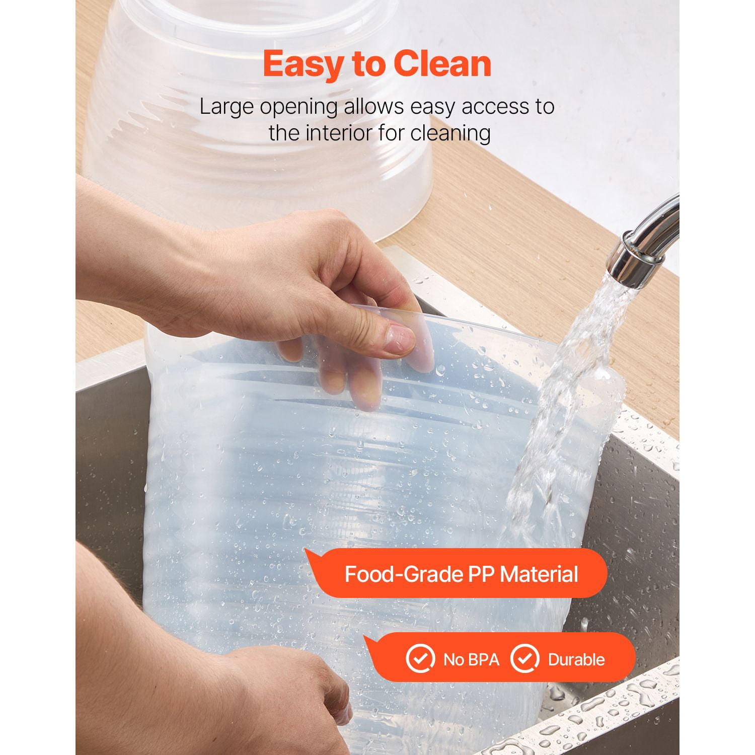 Beverage Dispenser 2.64 Gallon, Semi-Transparent with Ice Chamber, No-Drip Spring-Loaded Spigot, Food-Grade PP, Dishwasher Safe for Parties Restaurants Hotels