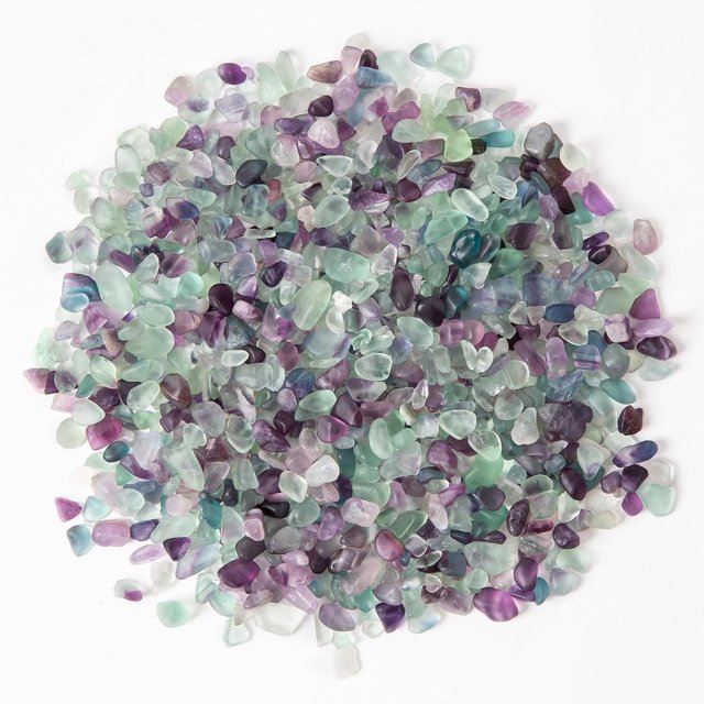 Sinkoo Polished Gem Fluorite Gravel Rocks Bulk 0.66Lb/300g Natural Tumbled Crystal Chips Decorative Pebbles for Home Decoration & Fish Turtle Tank, Vase Filler, Plants Decor,Diy Crafts