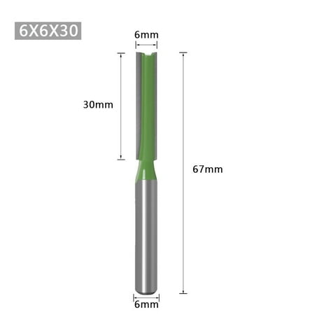 

6mm Shank Milling Cutter Wood Carving Single Double Flute Straight Router Bit
