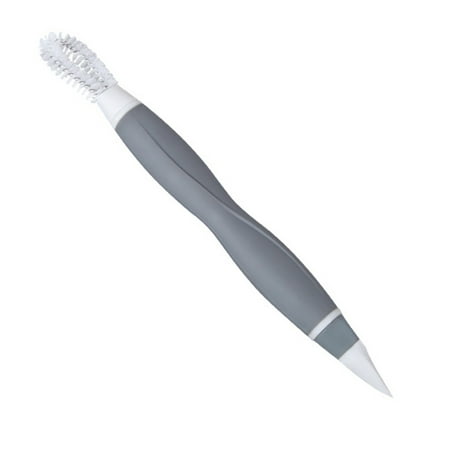 

Farfi Cleaning Brush Dense Bristles Strong Decontamination Long Handle Baby Milk Bottle Cleaning Narrow Brush for Home (Grey Type A)