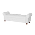 thumbnail image 5 of Tufted Storage Bench, Fabric Upholstered Bed Bench with Rolled Armed Button Tufted Design, Storage Ottoman Bench with Solid Wood Legs,End of Bed Bench Seat for Bedroom Living Room, Cream White, 5 of 7