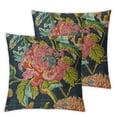 thumbnail image 2 of COMIO Chinoiserie Throw Pillow Cover Chinoiserie Peony Navy Pink Green Pillow Cases Farmhouse Home Decor for Room Couch Patio Porch Outdoor,2 pcs White, 2 of 6