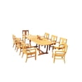 thumbnail image 4 of Grade-A Teak Dining Set: 8 Seater 9 Pc: 94" Mas Oval Trestle Leg Table And 8 Osborne Arm Chairs Outdoor Patio WholesaleTeak #51OS1309, 4 of 4
