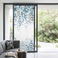 thumbnail image 4 of Blue Eucalyptus Leaves Window Privacy Film, Farmhouse Watercolor Floral Static Cling UV Sun Blocking Tint Film Heat Control Windows Films for Bedroom Bathroom, Window Stickers 35.4"x78.7", 4 of 8