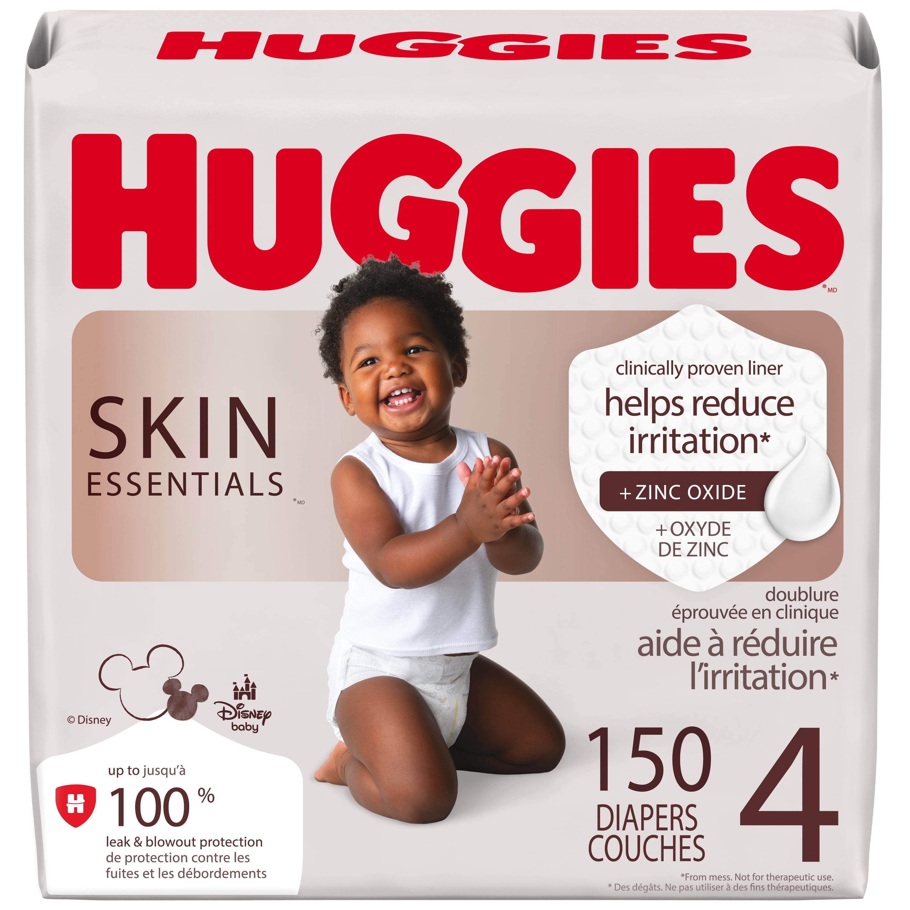 Huggies Skin Essentials Baby Diapers, Size 4 (22-37 lbs), 150 Count