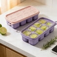 thumbnail image 5 of UJMNHYGT Ice Cube Trays Easy Release 8 Flexible Silicone Ice Cube Molds with Removable Lid, Reusable Stackable Freezer Ice Trays for BPA Free, 5 of 7