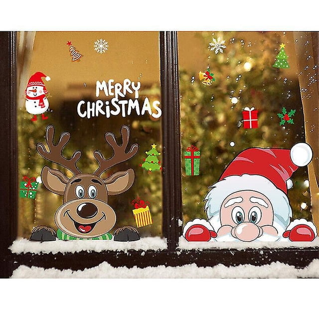 Pegatinas de ventana removibles JanHm Papá Noel