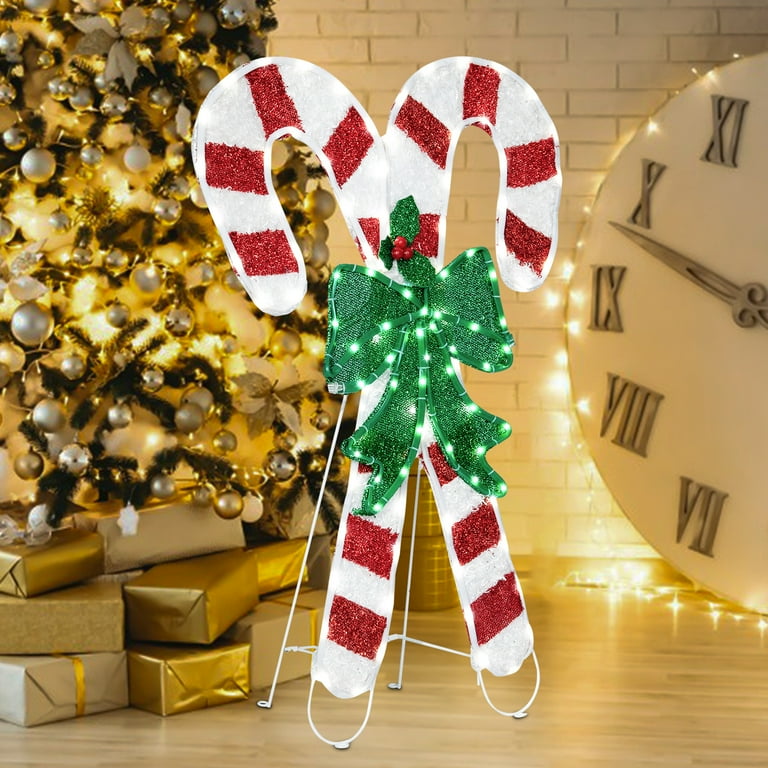 Lighted christmas candy canes discount