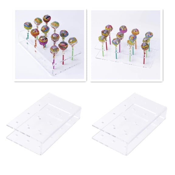 12-Hole Clear Candy Display Stand - Transparent Dessert Holder for Wedding, Birthday Party, Cake Pop, Cupcake Display, and Treat Storage Rack