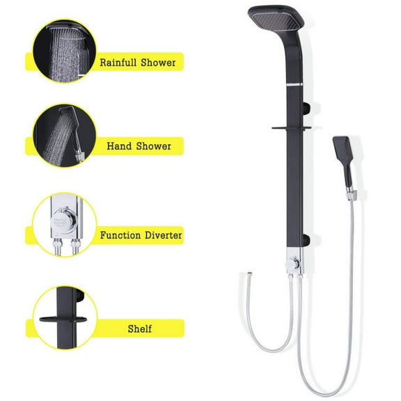 Topcobe 43" Aluminium Alloy Shower Panel with Shower Head, Wall Mounted Shower Fixtures, Bathroom Shower Faucet Set