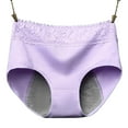 thumbnail image 2 of rygai Women Panties Lace Patchwork Plus Size Seamless Leak Proof Menstrual Period Briefs for Daily Wear,Light Purple L, 2 of 8
