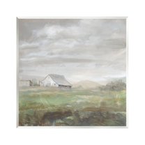 Stupell Industries Grey Farm Landscape Nature Painting Unframed Art Print Wall Art, 12 x 12