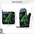 thumbnail image 4 of Kll Space Dino Cartoon Black Oven Gloves And Pot Holders Grill Gloves - Oven Gloves And Pot Holders, Non-Slip Cooking Gloves With Recycled Pads, 4 of 9
