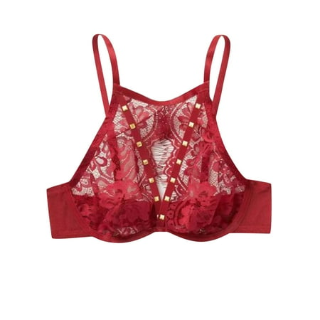 Women s Solid Color Hollow Lace Sexy Lingerie Underwire Bras For Women Half Bras Bra For Sheer Tops