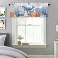 thumbnail image 3 of Ocean Whale Window Valance for Kitchen, Summer Orange Blue Sea Animal Corals Starfish Rod Pocket Short Curtain for Small Windows, Light Filtering Decorative Valance, 42 x 18 Inch, 1 Panel, 3 of 9