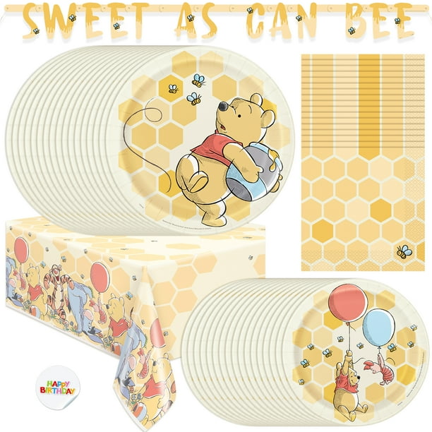 Winnie The Pooh Party Supplies 16 Servings - Large Plates, Napkins,  Balloon, Table Cover, Joint Banner - Great Birthday and Baby Shower  Tableware and Decorations Set - Walmart.com