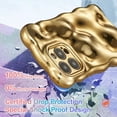 thumbnail image 5 of Case for iPhone 14 Pro 6.1 inch, Cute Solid Color Curly Wave Shape Shockproof Soft Bumper Phone Case, Candy Water Ripple 3D Silicon Slim Pretty Case Non-Yellowing Cover, Gold, 5 of 14