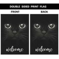 thumbnail image 2 of Cat Welcome Garden Flag Small Vertical Double Sided 12.5 x 18 Inch Black Cat Show Two Eyes Burlap Yard Outdoor Decor, 2 of 5