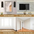 thumbnail image 4 of 2 Rolls 91x3 Inch Peel and Stick Foam 3D Wallpaper Border Self Adhesive Crown Molding Baseboard Trim Flexible Mirror Wall Base Edging Frame Lines for Home DIY Furniture Decor (Silver Gray), 4 of 9