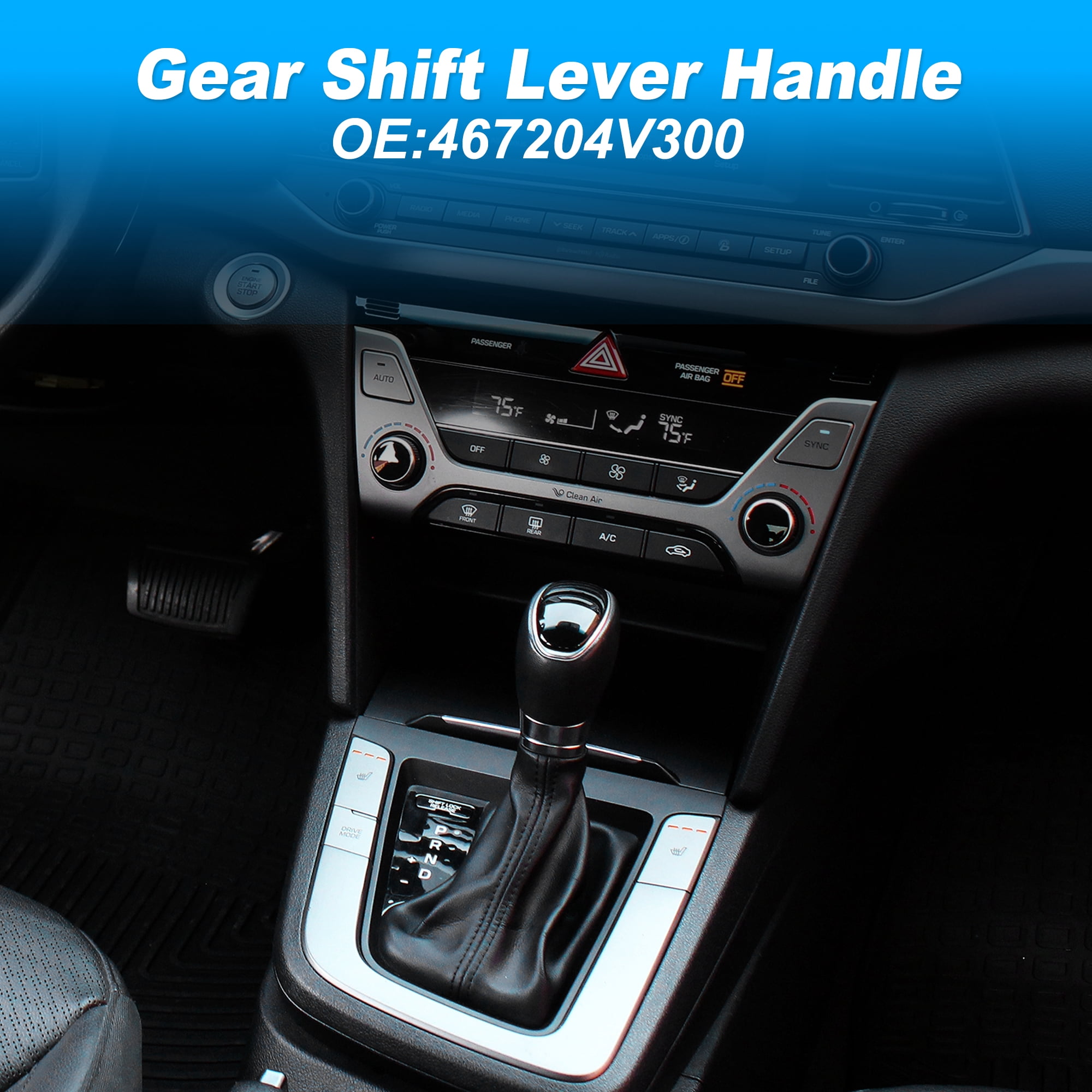 Unique Bargains Gear Shift Knob Handle for Hyundai Elantra 2014-2016 No.467204V300 Shift Gear Lever Knob Gearstick Gaiter Boot Cover for Hyundai Elantra Gt 2013-2017