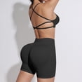 thumbnail image 4 of TOWED22 Workout Sets for Women 2 Piece Seamless Ribbed Crop Tank High Waist Shorts Yoga Outfits(Black,XL), 4 of 5