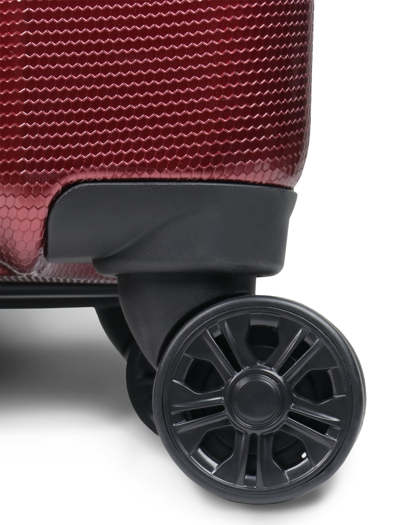MiUSA 20" Hard Side Polycarbonate Luggage w/ 4x4 Spinner Wheels, Red