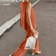 thumbnail image 6 of REORIAFEE Women 2 Piece Outfits Casual Floral Plus Size Summer Outfits Workout Set Women's Summer Suit Fashion Vest Trousers Casual Two Piece Suit Orange L, 6 of 6
