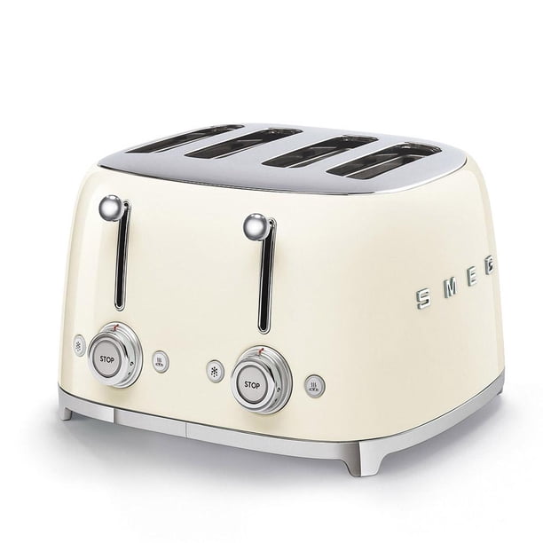 Tostador Smeg 4 Rebanadas Interfaz Multifunción Color Crema