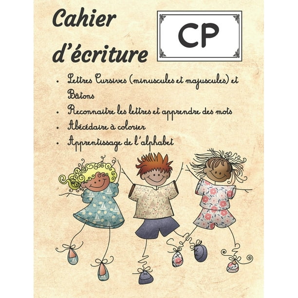 Cahier D Ecriture Cp Ecriture Manuscrite Cursive Et Baton Majuscules Et Minuscules Illustrations A Colorier Paperback Walmart Com Walmart Com