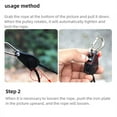 thumbnail image 6 of 4pcs Awning Wind Rope 8 Inch Adjustable Lanyard Hanging for Tent Fan Grow Plant Lamp Pulley Ropes Pulley Lifting Pulley Hook, 6 of 7