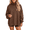 20# Brown, variant on Womens High Neck Sweatshirt Loose Fit Drop Shoulder Long Sleeve with Pockets Casual