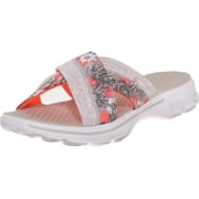Skechers Performance Womens Go Walk Fiji Flip Flop,Natural Coral Flower,7 M US