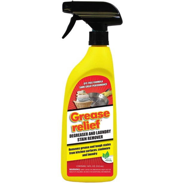 Grease relief Degreaser and Laundry Stain Remover, 18 Ounce