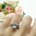 thumbnail image 2 of Two Piece Band Engagement Ring Oval CZ 925 Sterling Silver Size 7, 2 of 4
