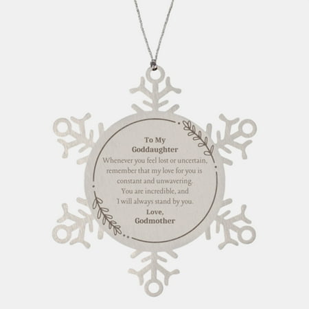 Snowflake Ornament Goddaughter Gift – Remember My Love Engraved Christmas Holiday Christmas Hope Inspirational Confidence