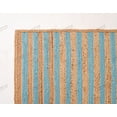 thumbnail image 2 of Natural Jute Area Rug Hand Braided Rug Cyan Scalloped Rectangle Rug, 2 of 5