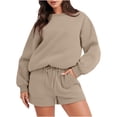 thumbnail image 2 of ZZwxWA Womens Sweatshirt Sets, Lounge Sets for Women 2 Piece Outfits Short Sleeve Top and Shorts Pajama Sets Tracksuit Sweatsuits Holiday Gift Finder, 2 of 5