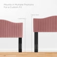 thumbnail image 7 of Full Size Platform Bed Dusty Pink Velvet Vertical Channel Tufting, 7 of 7