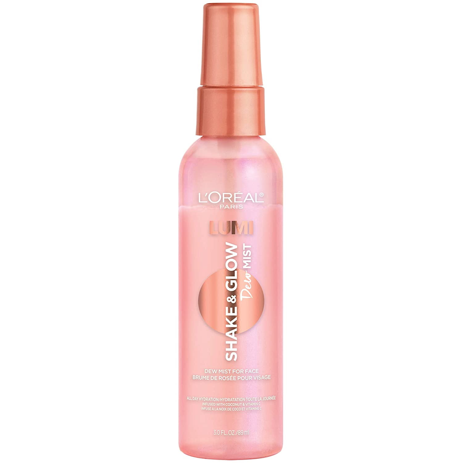 Andet Emigrere formel 2 Pack L'Oreal Paris Makeup LUMI Shake and Glow Dew Mist, Hydrating and  Soothing Face Mist, Prep and Set Makeup, Energizes Skin with a Healthy  Boost of Hydration, Natural Finish, 3 fl;