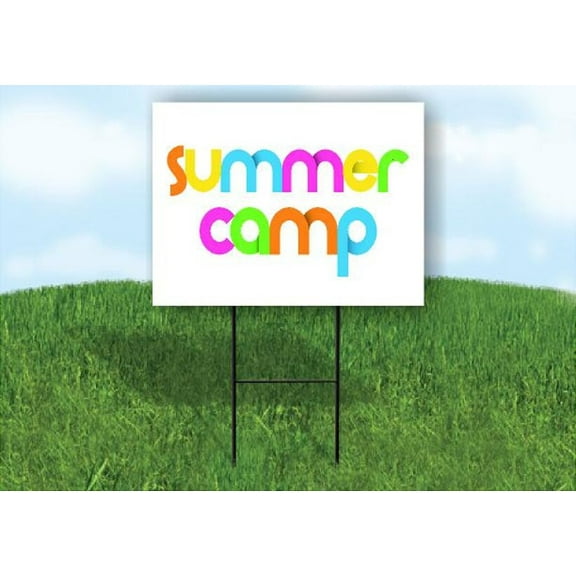Summer Camp Colorful Yard Sign Road Sign (Excluding Stand) SIZE: 8" x 12"